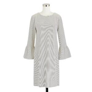 J.Crew Factory Black White Striped Ruffle Sleeve Dress Size XS